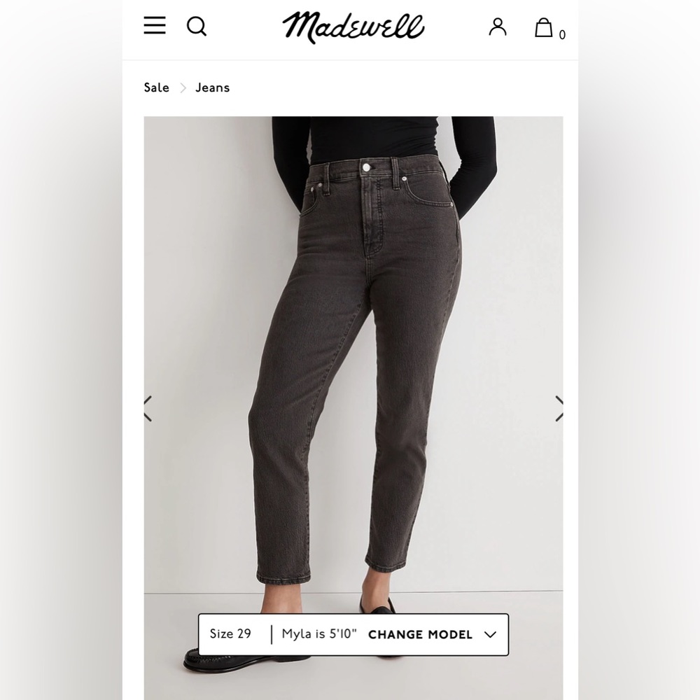 madewell perfect vintage jean - euc size 28 - black